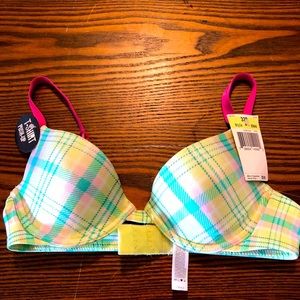 Wonderbra Green & Pink Plaid